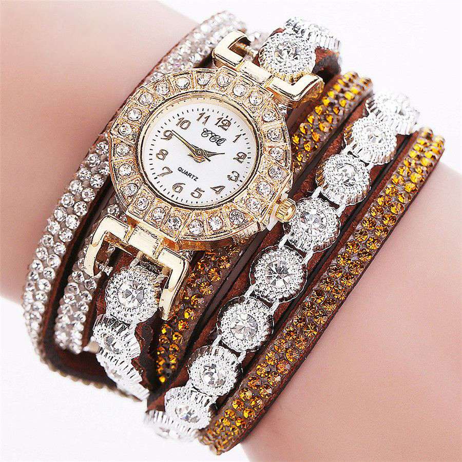 Women Watches Luxury Personalized Multi-Color Key Pendant Diamond Bracelet Watch Digital Watch