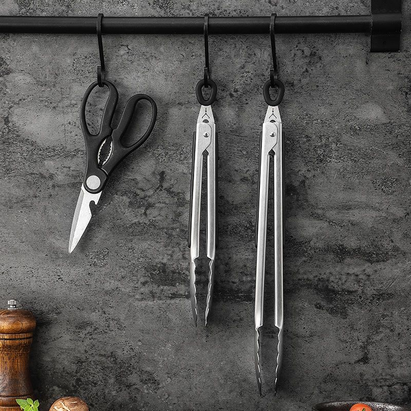 KM-9013-9014 12 Inch Long Handle Stainless Steel Kitchen Tongs For Cooking Barbecue Grilling High Heat Resistant Tongs