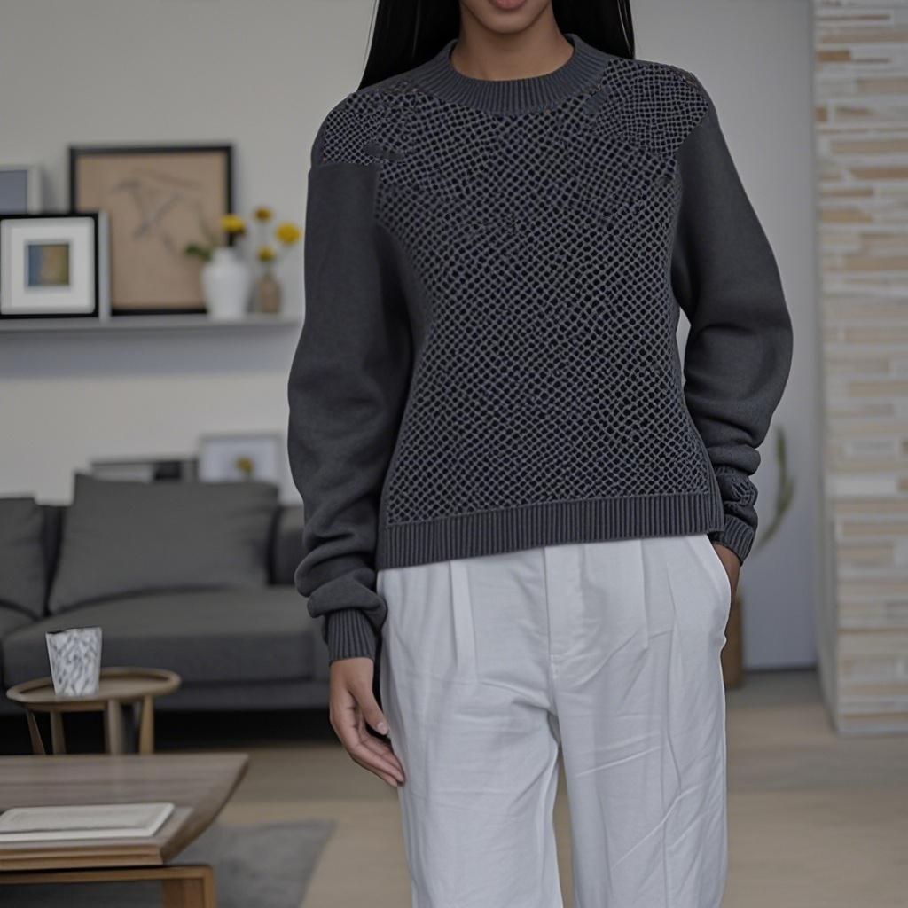 Wool knit Sweater Round Neck Sleeveless Knit Top Women's Sweater