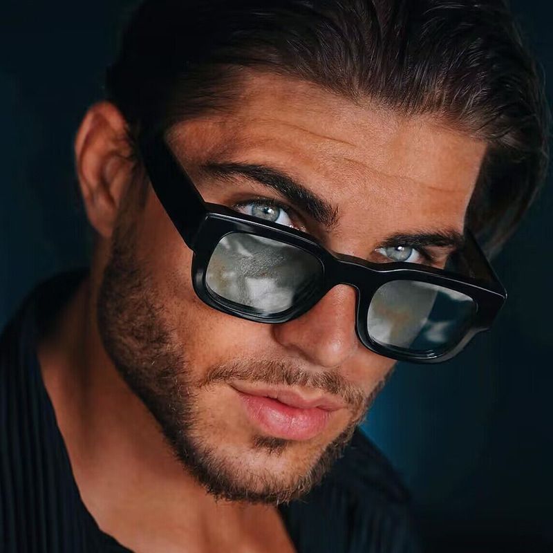 89115 New Fashion Trendy Luxury Women'S Sun Glasses Simple Plastic Small Square Frame Lens Sun Glasses For Men