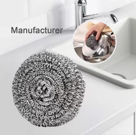 2PCS Metal Kitchen Scrubbing Sponges Dishwashing Scouring Pads Stainless Steel Scrubbers for Cleaning Dish Steel Wool Scrubber