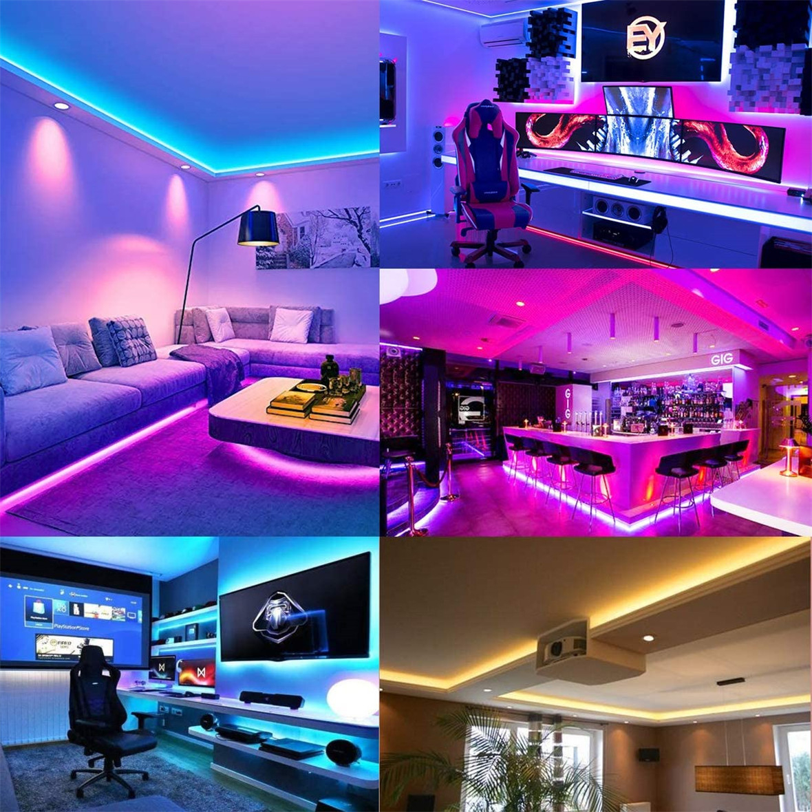 LED light strip 5050 DC12V 24-button RGB control color conversion Suitable for parties, parties, home layout, venue layout 33ft 1 setChristmas lights, 