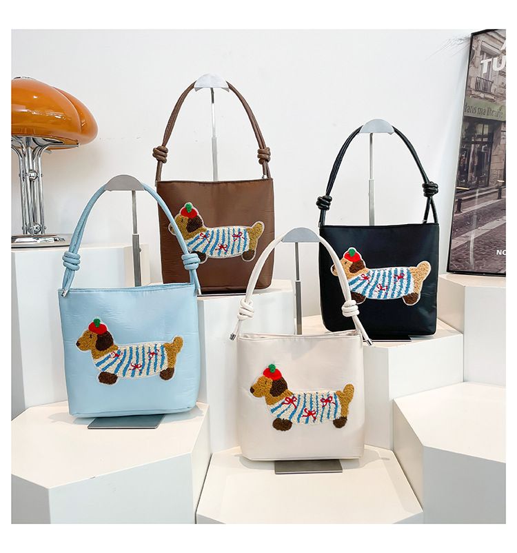 Cute dachshund bucket bag 2025 new fashion all-in-one shoulder bag small cartoon hand underarm bag