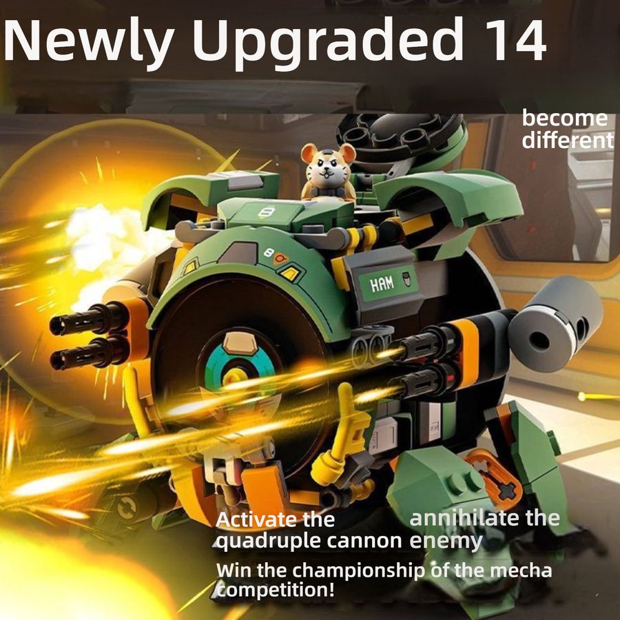  Wrecking Ball Overwatch LEGO Style Building Kit with Dust Cover & LED Lights