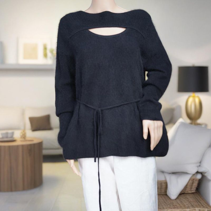 Wool knit Sweater Round Neck Women's Sweater