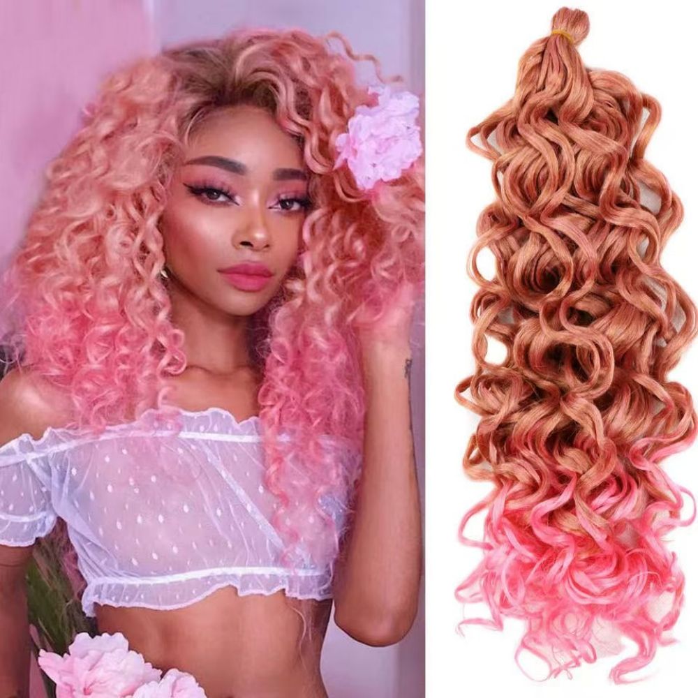 Wig Latin American curly wig big curly Hawaiian curly crochet braided fluffy gradient color hair extension water ripple wave curl
