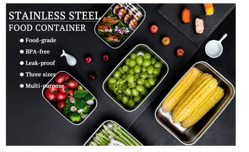 Stainless Steel Food Container Fruit Snack Box Freezer Crisper