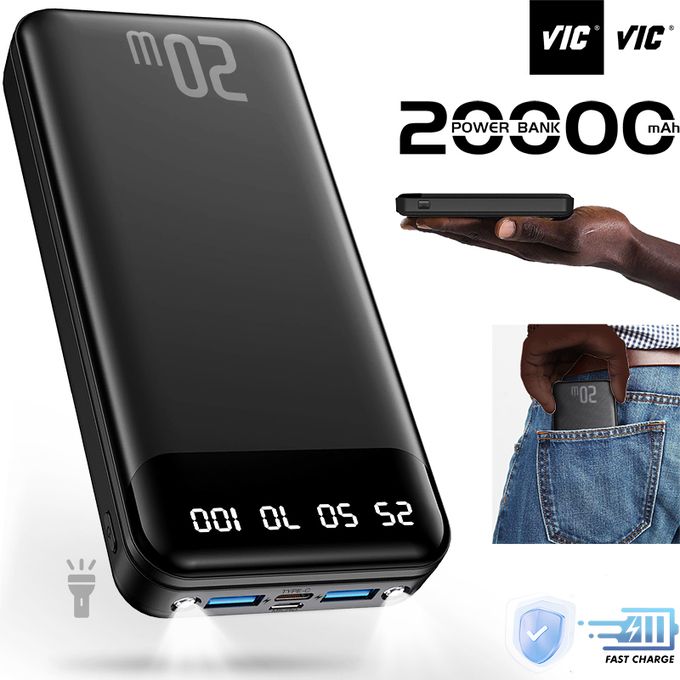 VIC 20000mAh Power Bank, Portable Charger Ultra Slim Fast Battery Pack