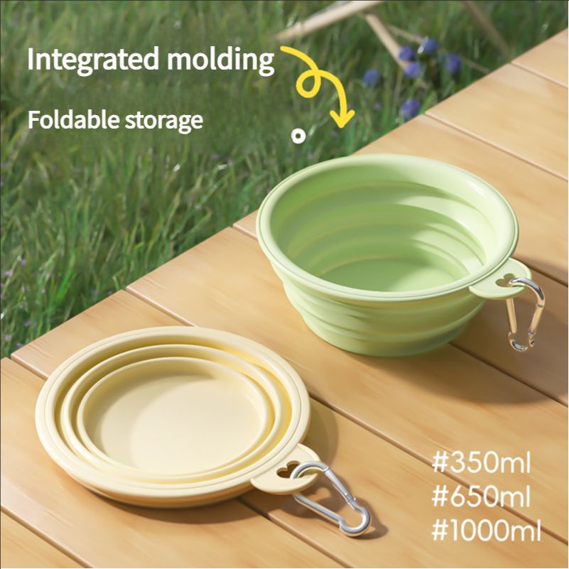 Portable folding drinking bowl, portable dog bowl, outdoor drinking water bowl, dog food bowl, silicone pet bowl, drinking water products