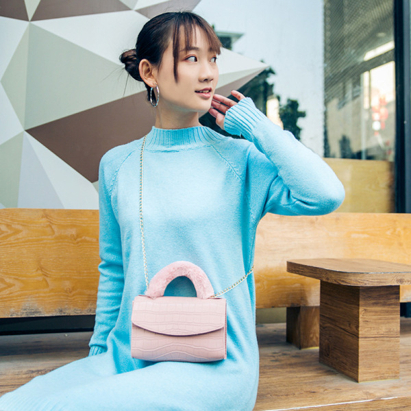 Women Bags Ladies Bag Female Crocodile Pattern Handbag Fashion Solid Color Women Shoulder Bag Brand Tote Plush Handle Wallets