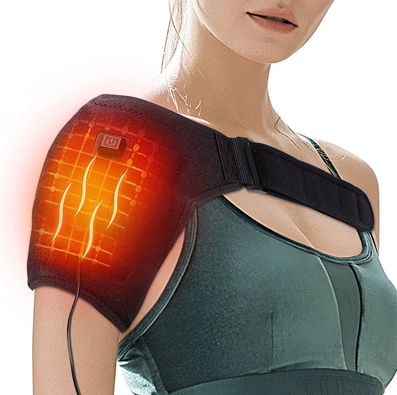 Heat Therapy Shoulder Brace Adjustable Shoulder Heating Pad for Frozen Shoulder Bursitis Tendinitis Strain Hot Cold Support Wrap
