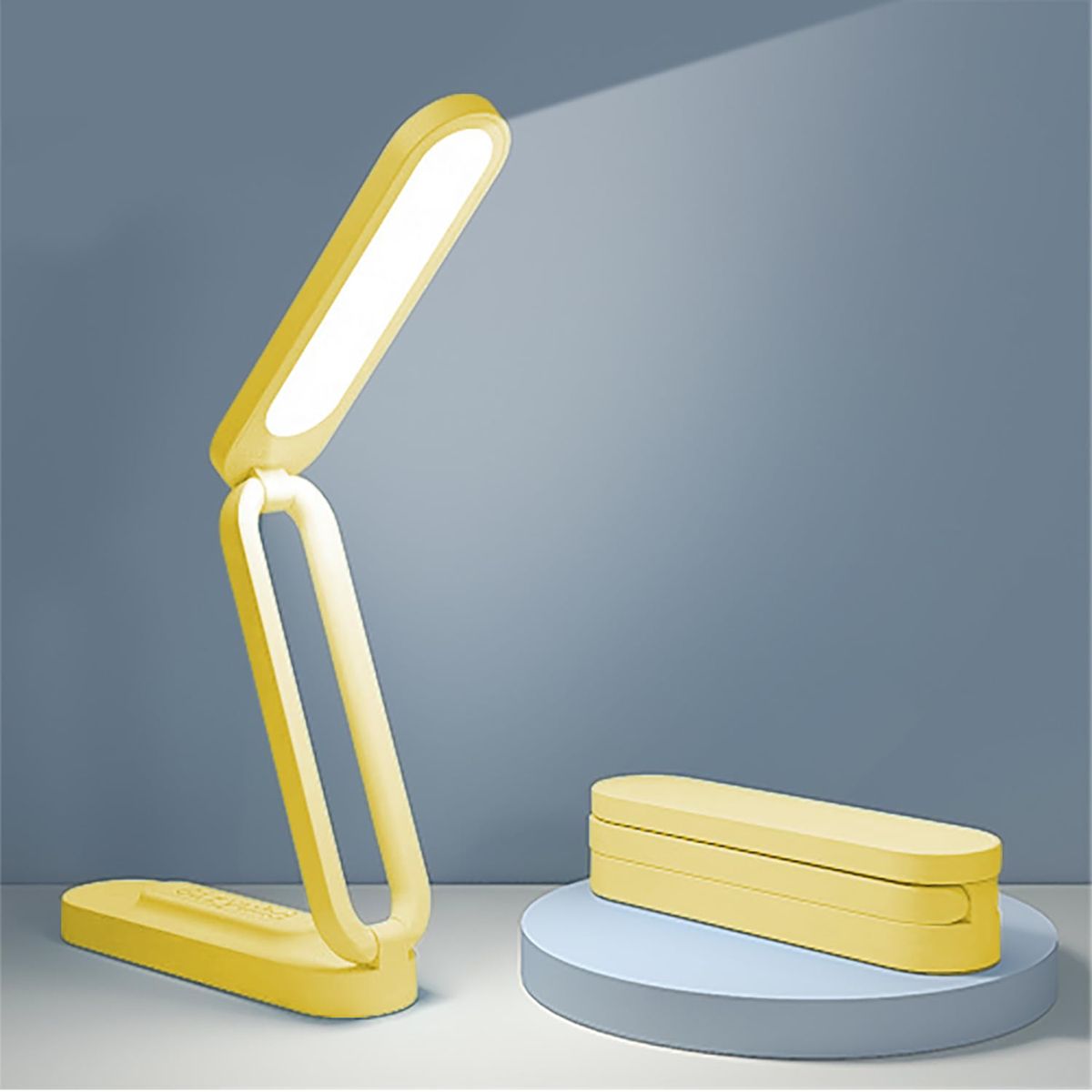 LED Desk Lamp for Office Home & Battery Operated Lamp Rechargeable Lamp Foldable & Portable Light, LED Desk Light Strip, 3 Brightness Dimmable Small Desk Lamp Wireless Reading Lamp