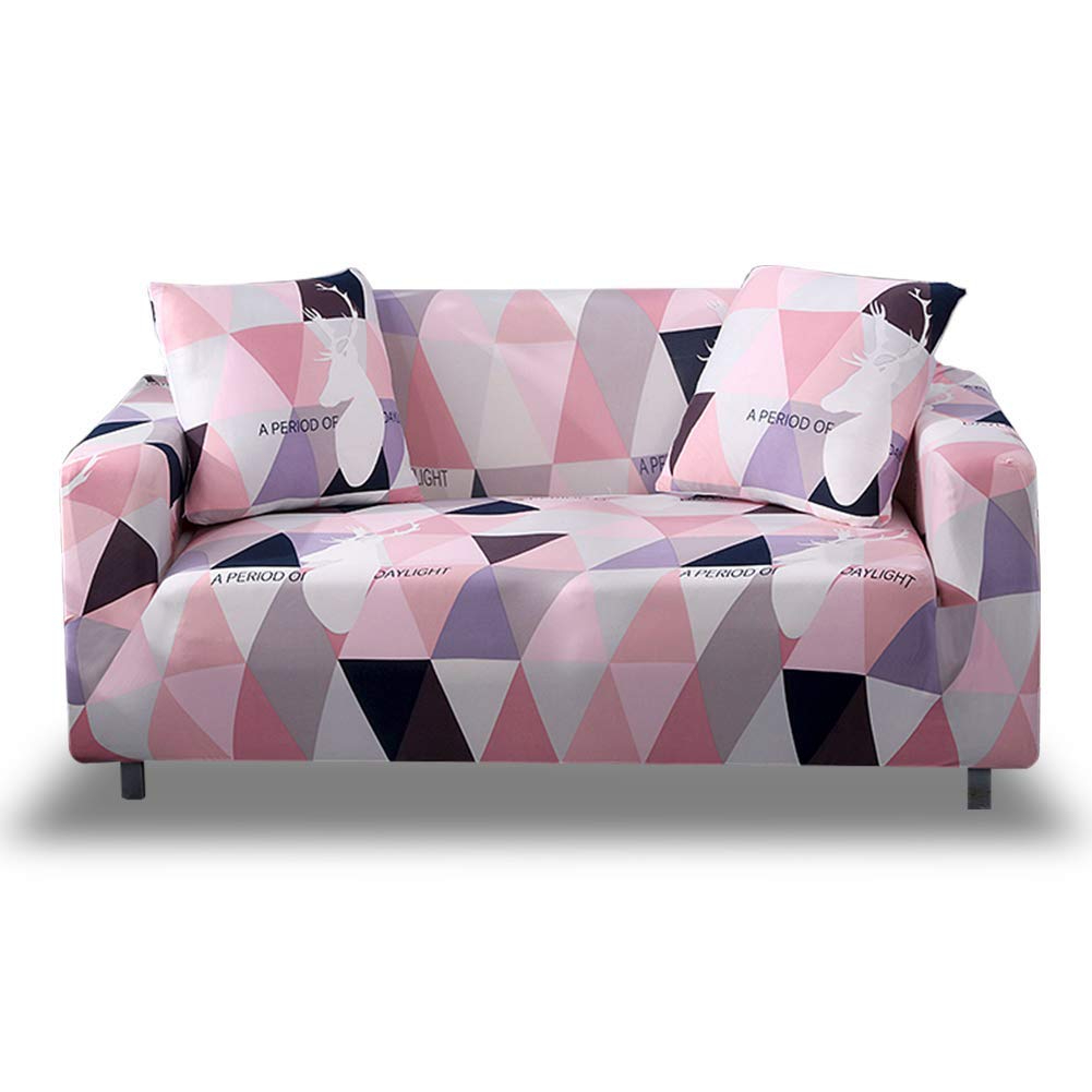 Stretch Sofa Cover 3 Seater - Elastic Polyester Spandex Printed Couch Covers - Universal Fitted Sofa Slipcover Couch Furniture Protector