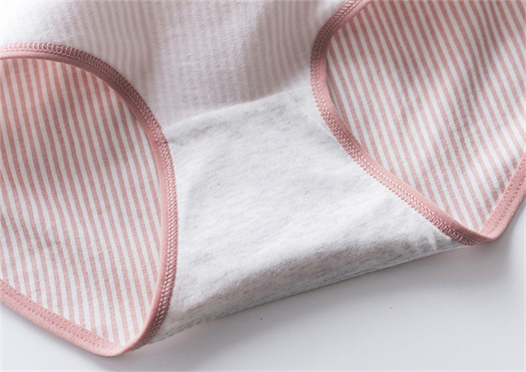 Female Plus Size Panties Women's Cotton Lingerie 2021 New Striped Girl Underwear Cute Japanese Style Mid-waist Briefs