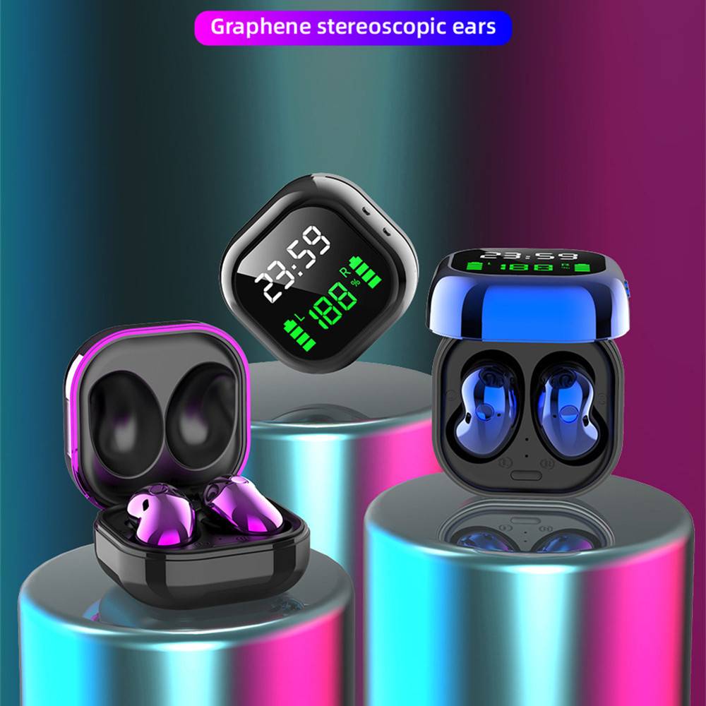 TWS S6Plus Wireless Bluetooth 5.1 Earbuds LED Screen Mini Clock Earphone Touch Control TWS Wireless Bluetooth Headset

