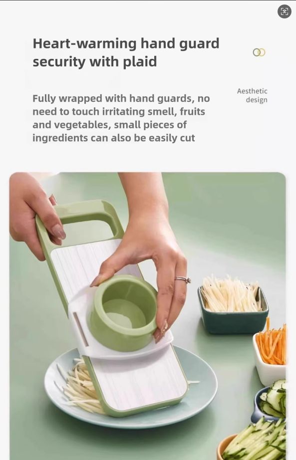 Multifunctional Vegetable Slicer knife, Chopper with 5 Interchangeable Blades,Vegetable cutter chopper