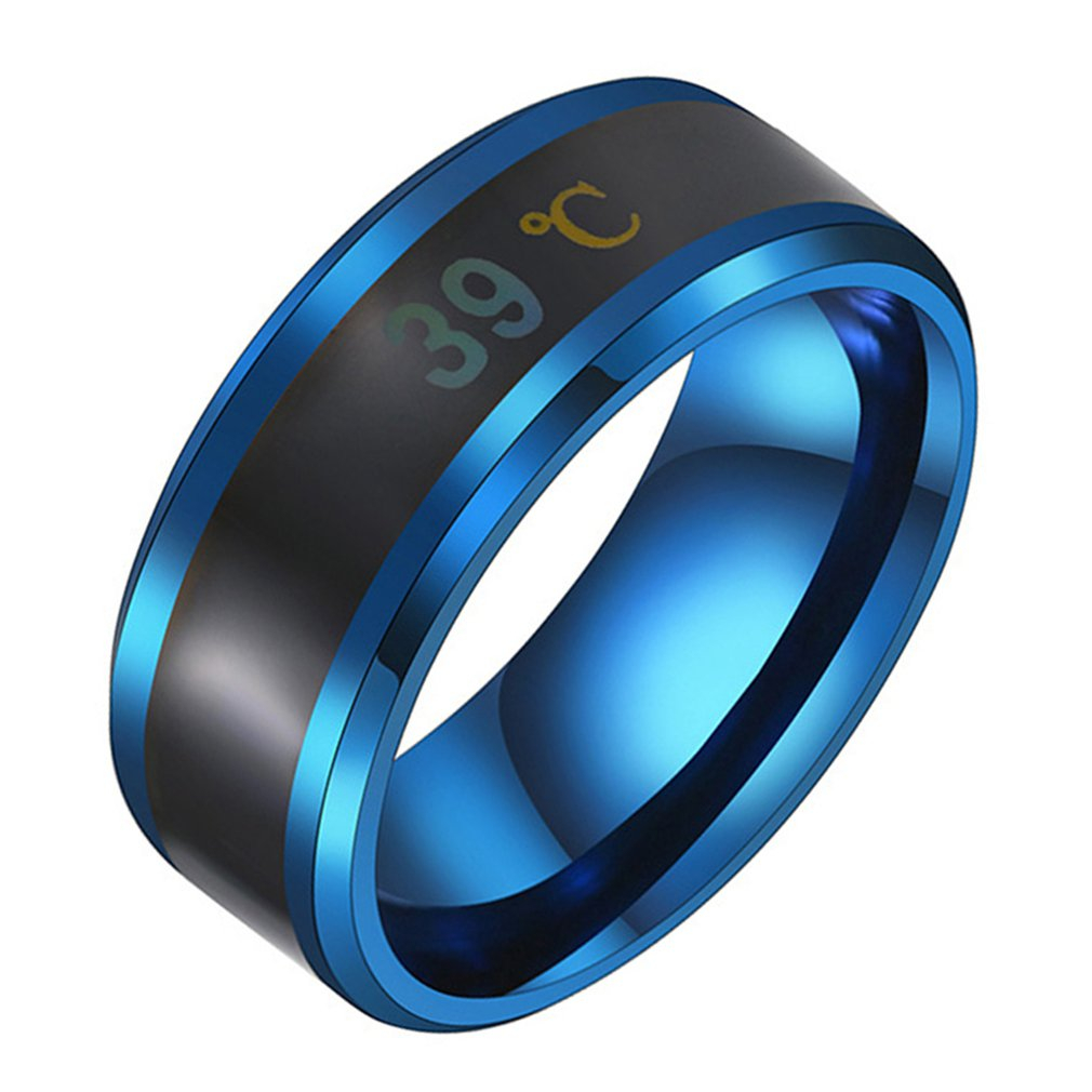 S-R261 Multifunctional Waterproof Intelligent Smart Temperature Couple Ring Titanium Steel Finger Jewelry Fingertip Temperature Sense