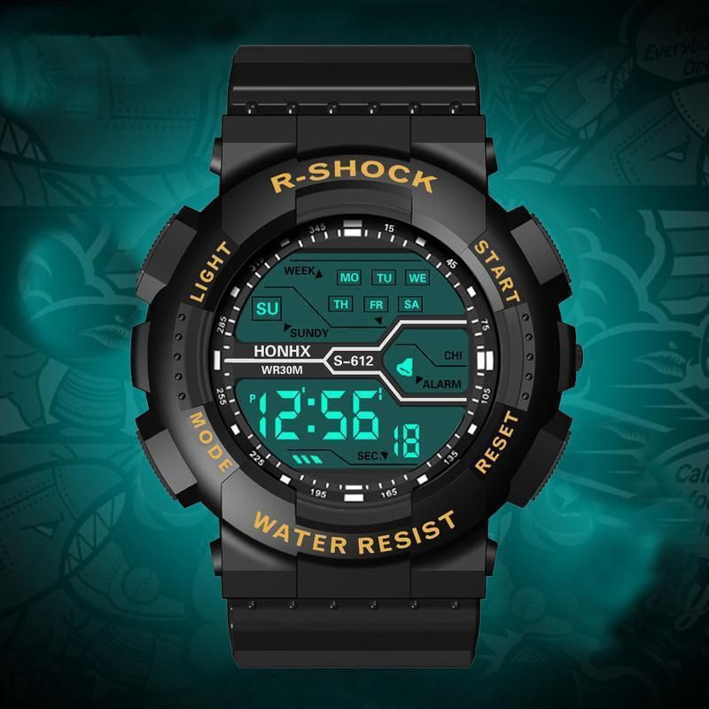 Waterproof Wrist Watch electronic watch multi functional noctilucent alarm Sports Watch Time Date Week 