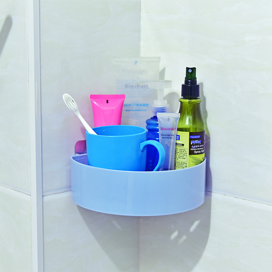 Hangable Storage Basket Bathroom Hanging Baskets Household Plastic Kitchen Bathroom Shower Storage Wall Hanging Basket Triangular Storage Basket