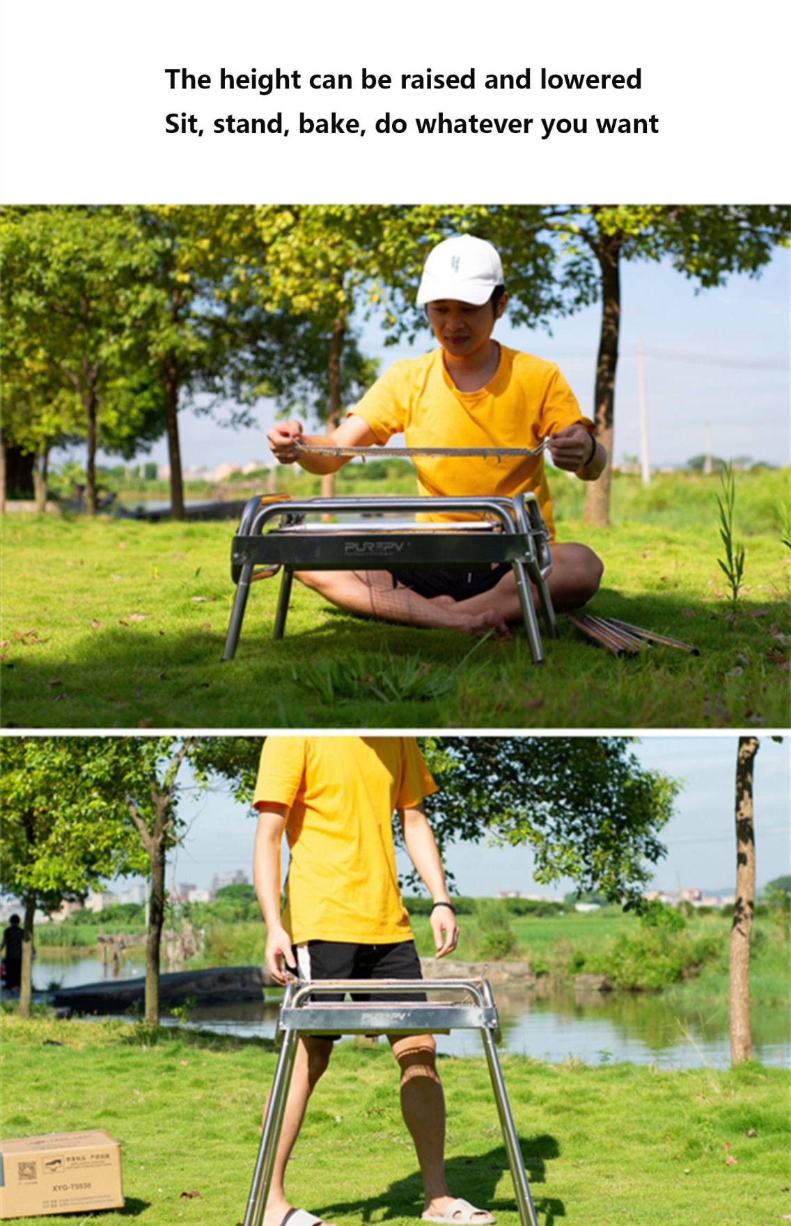kz003 Portable Foldable BBQ Grills Patio Barbecue Charcoal Grill Stove Stainless Steel Outdoor Camping Picnic