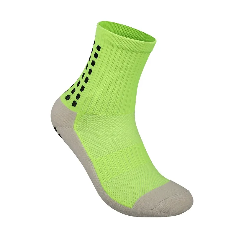 Non-Slip Grip Soccer Socks, Cushioned Mid-Calf Athletic Socks for Men, Anti-Slip Breathable Running Sports Socks with Grip for Football, Cycling, Hiking