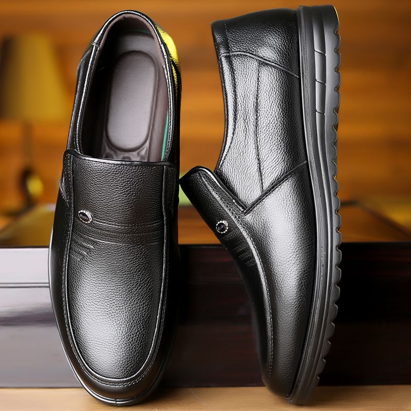 【Genuine Cow Leather】Men Classic Leather Shoes For Wedding Business Man Loafers Male Business Dress Footwears Of Black Brown