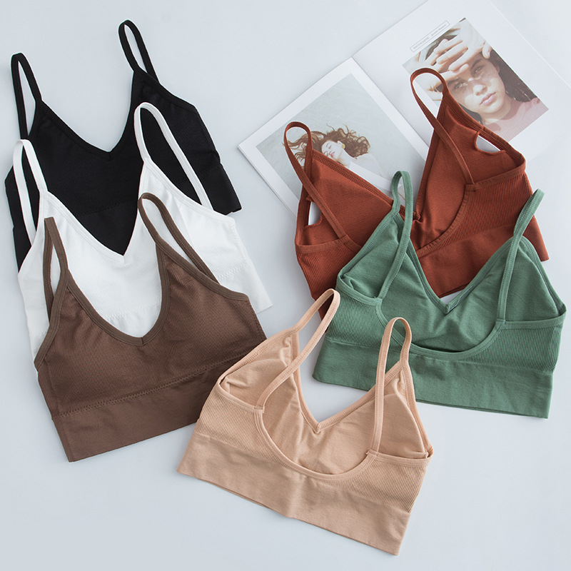 5932 Thread Brassiere Pad Wireless Sports Beauty U Back Camisole Wrapped Chest Girl Lady Vest Seamless Bra NUrsing Bra