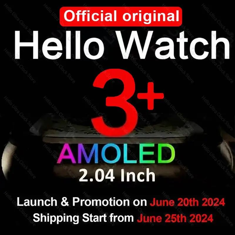 【Afrilinker-recommend】New Hello Watch 3 Plus Ultra Smartwatch AMOLED 4GB IWO Watch 9 Reloj ChatGPT NFC Smart Watches for Men Women 2024