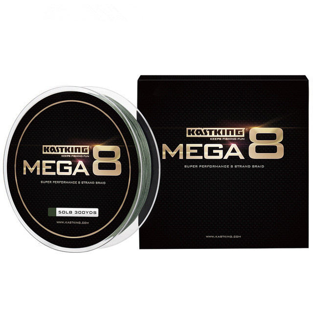 KLIBRDMG8 Mega 8 Braided Fishing Line, Advanced 8 Strand Braided Line - Rounder, Stronger, Softer, Smoother, More Sensitive, Casts Farther, Zero Stretch & Memory, Great Knot Strength, More Color Fast