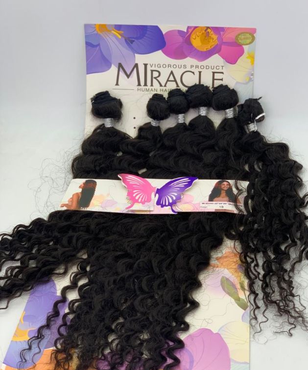 MIRACLE CURLY HUMAN HAIR 6PCS HAIR EXTENTION 200g
