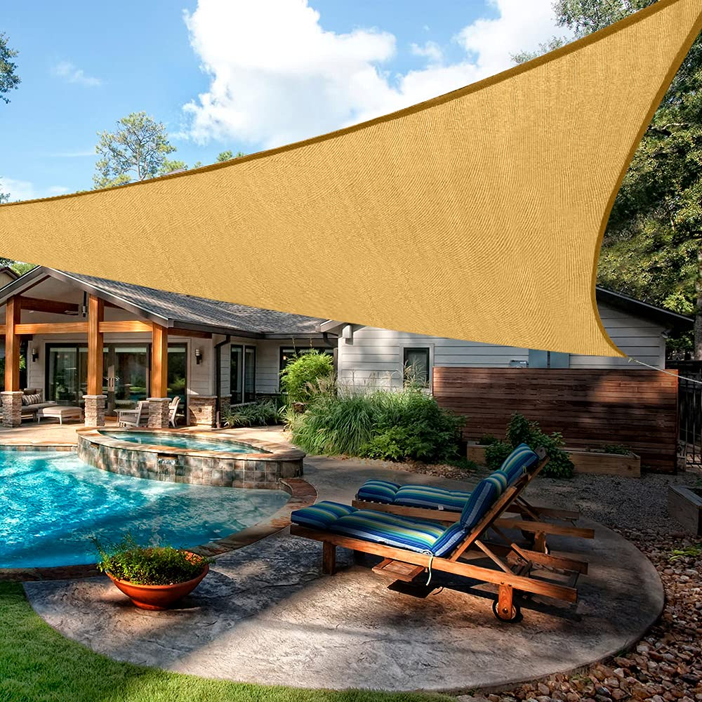 Rectangle Sun Shade Sail, 185GSM Sun Shades Canopy, UV Block Awning for Outdoor Backyard, Patio, Lawn, Garden, Sand