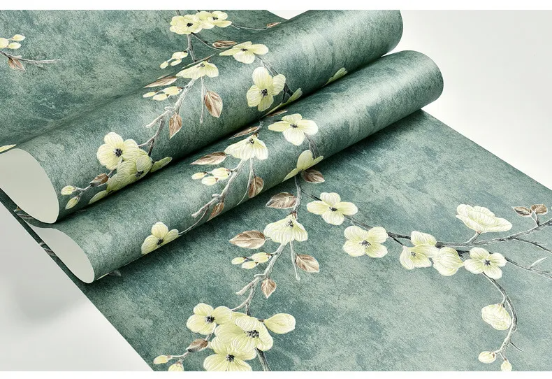 Green 3d Floral Embossed Wallpaper Living Room Bedroom Home Decor Wall Paper Roll Wedding Room Wall Covering Solid Flower Murals