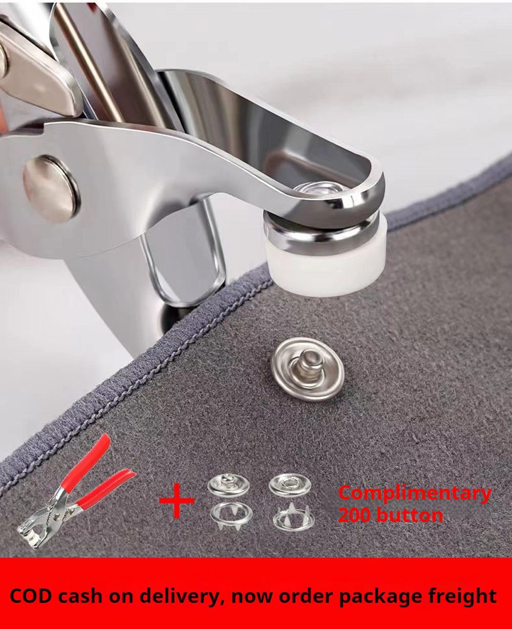 200 Sets 9.5mm Metal Prong Snaps Buttons with Fastener Pliers Press Tool Kit For Sewing and Leather and Craft