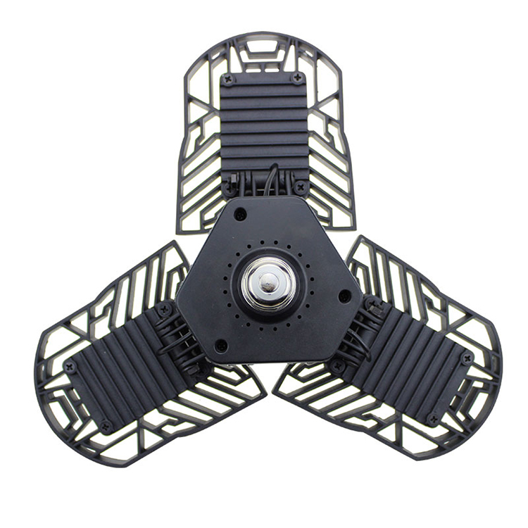 60W E27 6000LM Deformable LED Garage Ceiling Lights with 3 Adjustable Panels for Garage,Warehouse,Corridor (NO Motion Activated Sensor) White 6000-6500K

