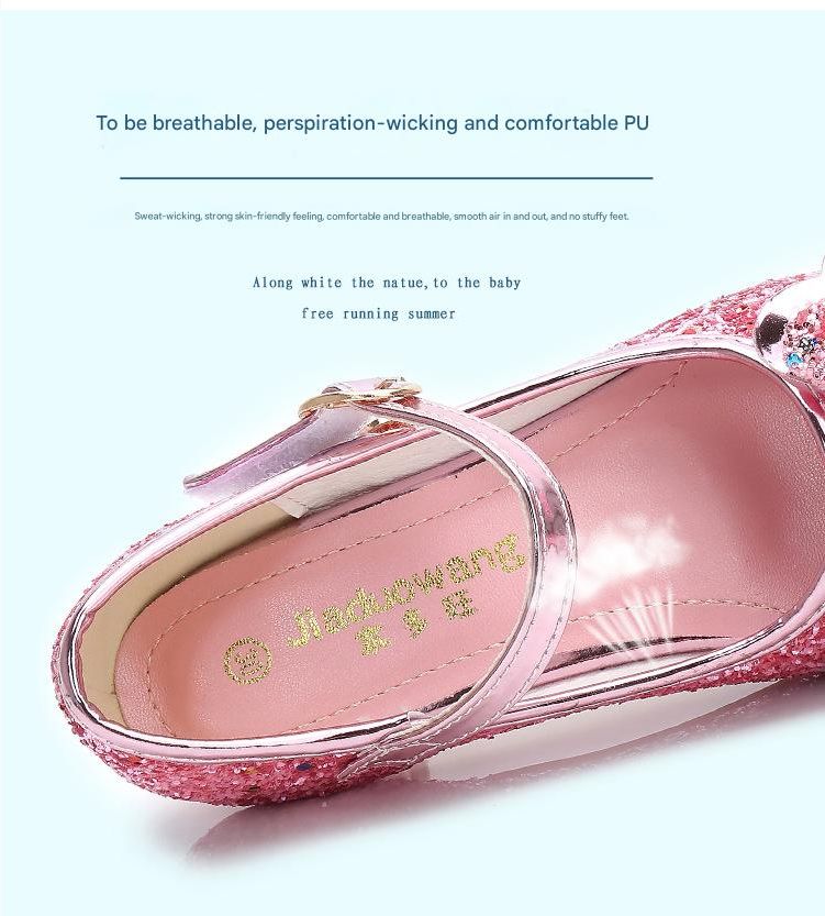 Dress Shoes Girls' High Heels Princess Shoes New Spring Autumn Children's Shoes Performance Shoes Girl's Crystal Shoes