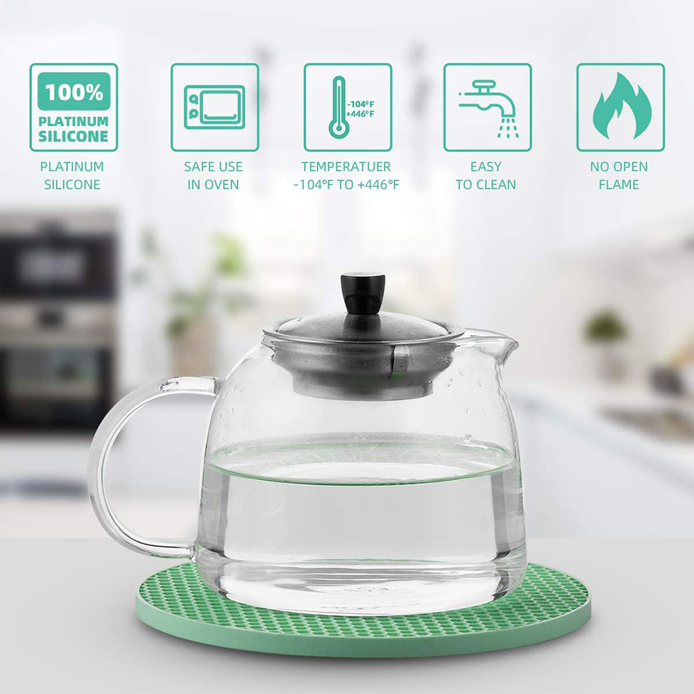 Silicone Insulation pad Pot Mat Trivet Pad Heat Resistant Anti-Slip for Table Oven Mitts (6 pack)