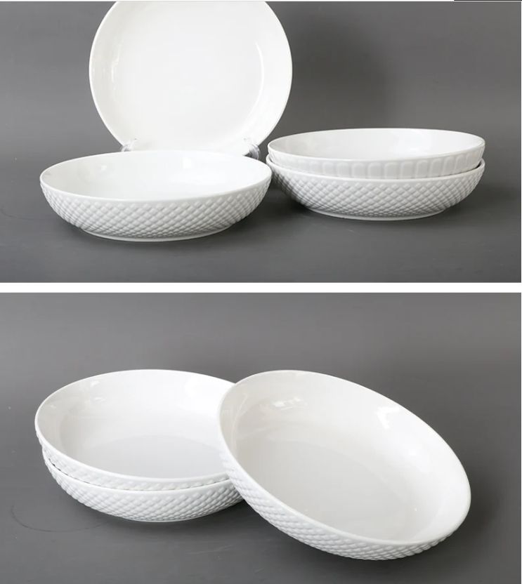 Round plate customized logo Ceramic design porcelain dinner plate wedding gift home fine plate T31/T-32