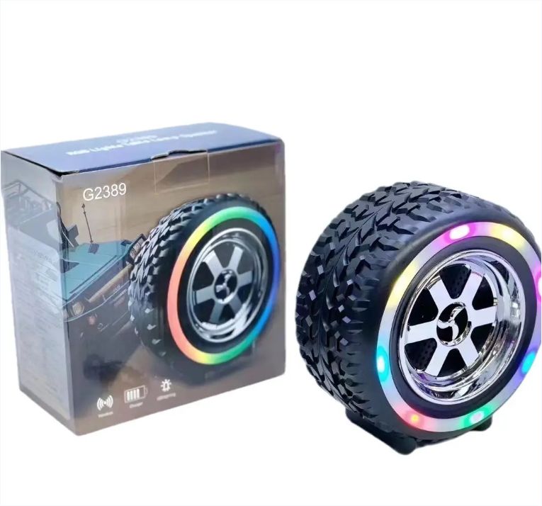 Portable Tire Design RGB Light Wireless Speaker Music Player 