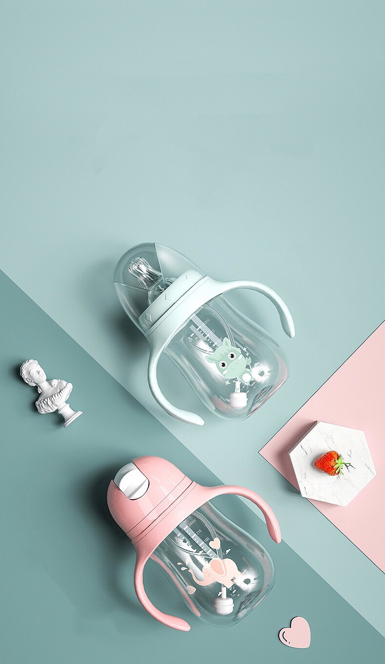 Baby Bottles Feeding Wide Caliber Multifunctional  Drinking Cup Drinking Milk Drinking water Dual-Use Bottle Bpa Free For baby portable feeder