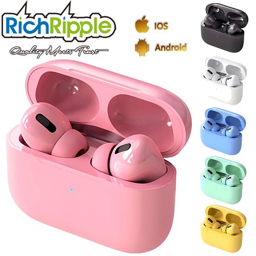 Bluetooth Headsets vs Charging Case Earbuds Wireless Finger Touch Earphone Pink with one gift