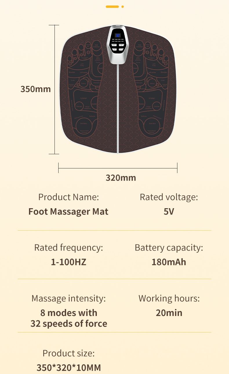 New EMS Foot Massage Mat Foot Therapy Machine Pulse Foot Therapy Massager Micro Current Foot Therapy