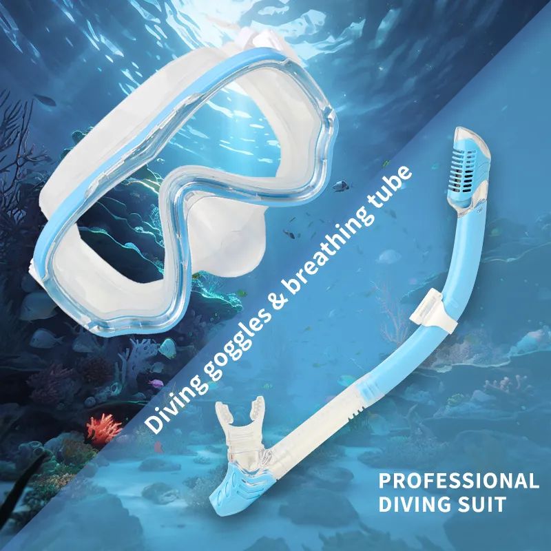 AUNONT Spearfishing Mask Snorkel Set Diving Equipment Swim Mask Snorkel Swimming Diving Set Water Sports New Swimming Gear