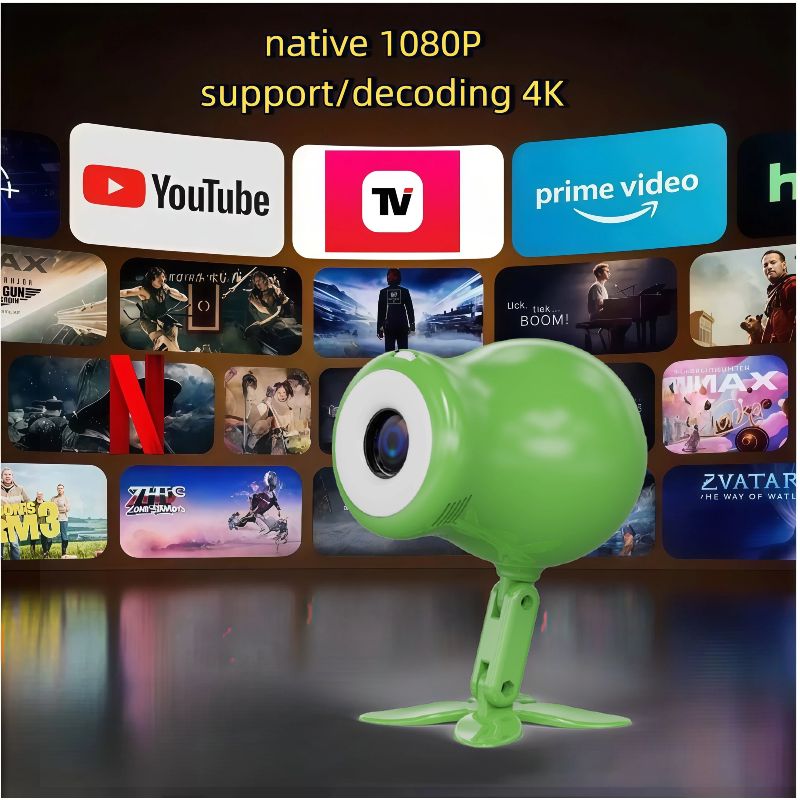 Mini Projector with Wifi 6 and Bluetooth5.4, Portable Projector 4K Support, Android 14 Smart Proyector with 200ASIN & Auto Keystone, Alwtniet yd-08 Small Proyector for Bedroom, Movie, Outdoor