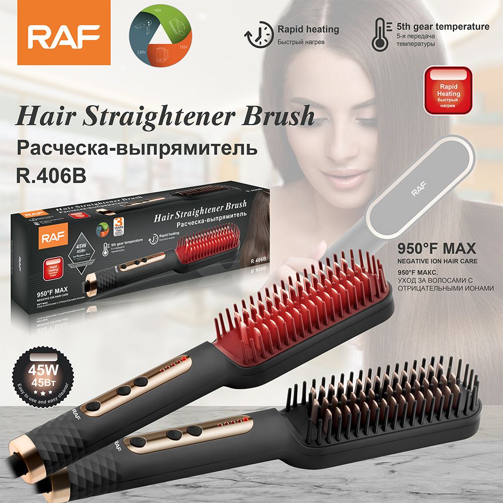 2026 New Negative Ion Hair Straightener Comb Anti-damage Hair Straightening Brush Fast Heating Anti-scald Portable Electric Hair Straightening Tool Easy Operation Home Salon Hair Styling for Women