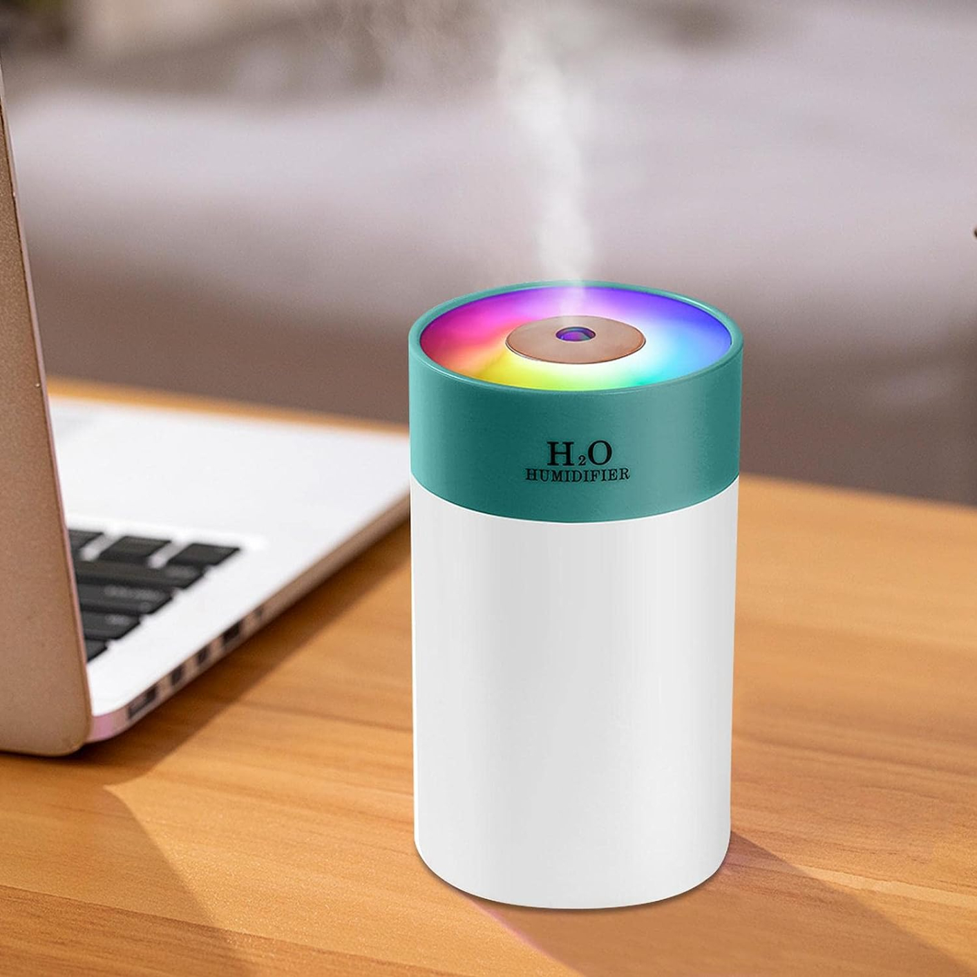USB Colorful Humidifier, Humidifiers for Bedroom, 260mL Premium Aromatherapy Humidifier, Light Up Design Easy to Use Running Lamp Humidifier, Natural Home Fragrance Aroma Diffuser for Car Home Travel Night Atmosphere Lamp