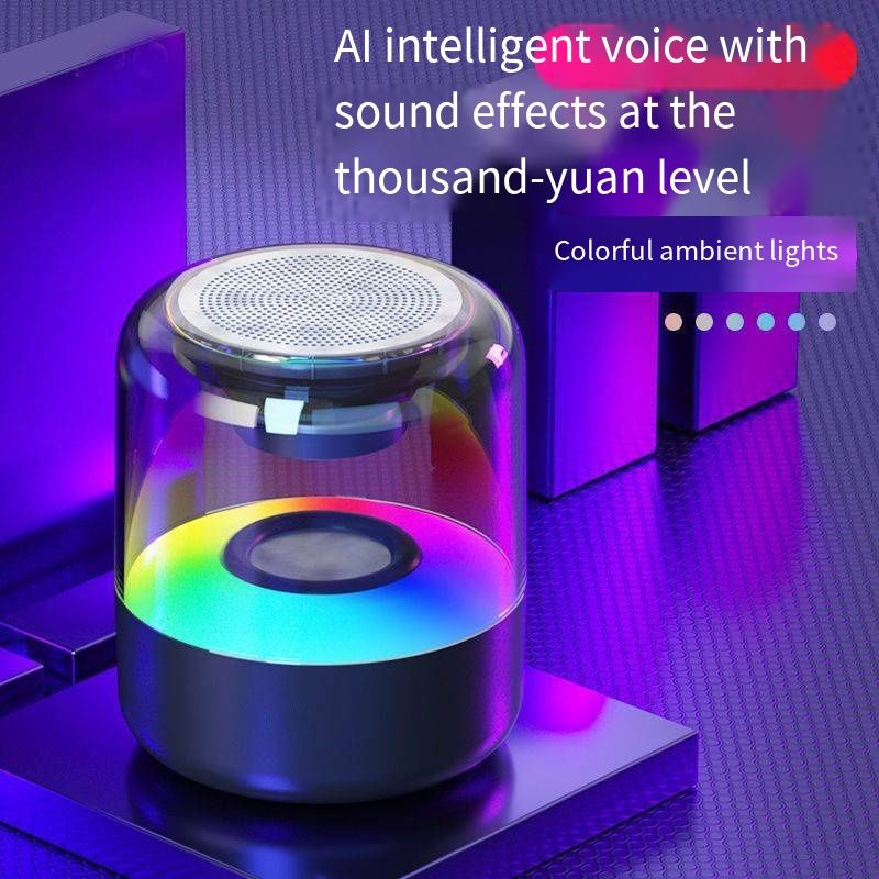  Design Wireless Bluetooth Speaker, Portable Super Bass Subwoofer with Loud Stereo Sound, Colorful LED Ambient Light, Waterproof Mini Audio Player for Outdoor Camping Home Bedroom Use