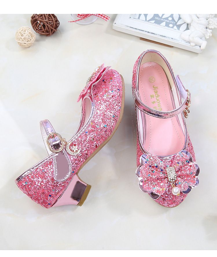 Dress Shoes Girls' High Heels Princess Shoes New Spring Autumn Children's Shoes Performance Shoes Girl's Crystal Shoes
