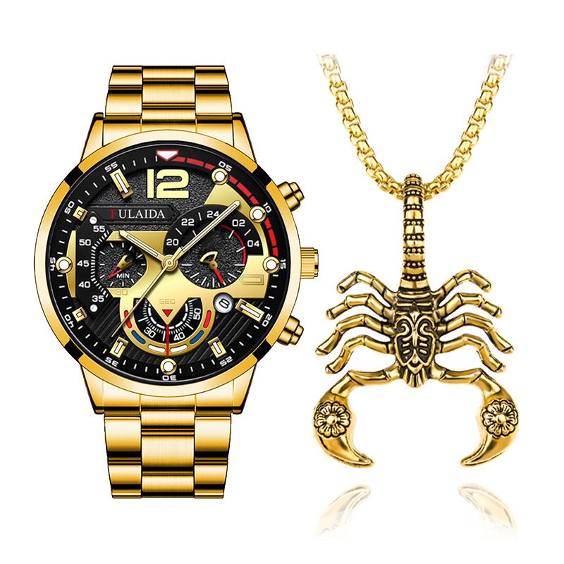 2pieces Set Men's Watch + Necklace