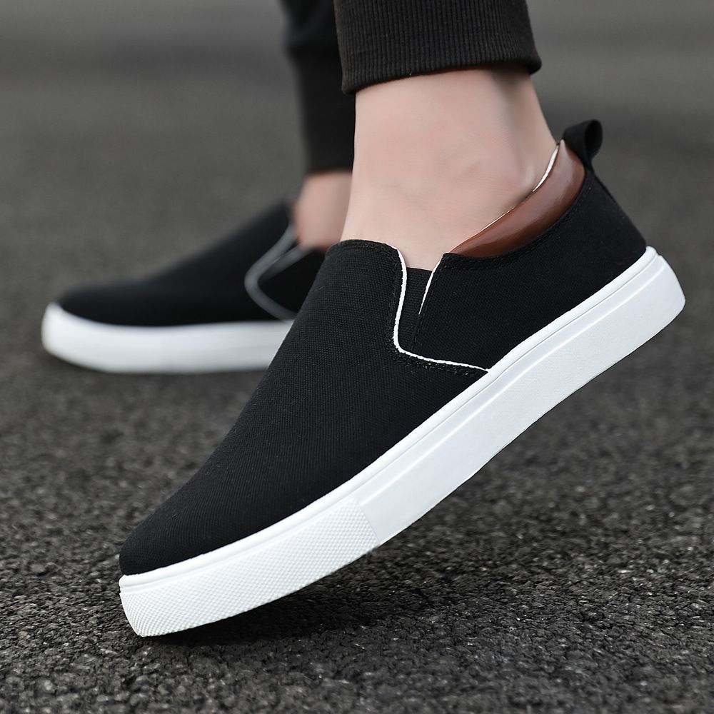 2024 new large size men's shoes Korean version of canvas shoes men's slip-on old Beijing cloth shoes foot R007