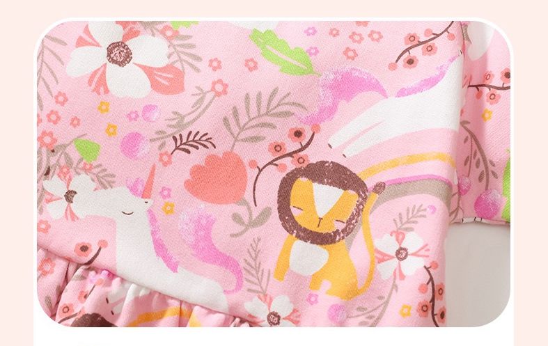Summer style girls' princess dress, European and American style cartoon children's dress, pure cotton short sleeved children's dress